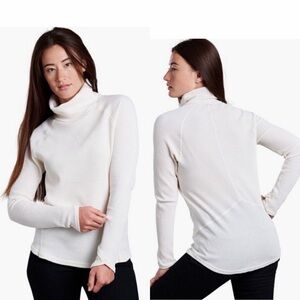 KUHL Petra Turtleneck Cream Outdoor Hiking Layering Neutral Size Large
